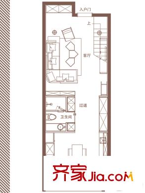 海唐廣場2#住宅 標準層 A2戶型 一層平面 2室2廳2衛(wèi)1廚