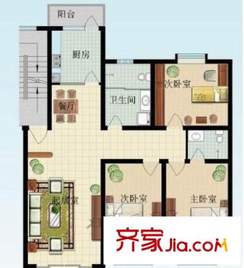 東苑雅居 3室 戶型圖