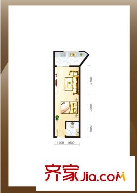 巧克力公寓戶(hù)型4 1室1廳1衛(wèi)1廚