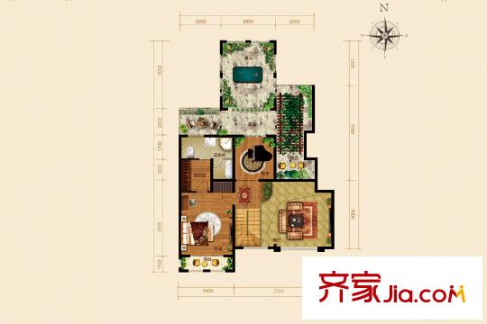 花溪谷f6戶型2樓 4室2廳3衛(wèi)1廚