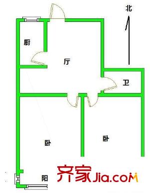 揚州路小區(qū)戶型圖2室戶型圖1 2室1廳1衛(wèi)1廚