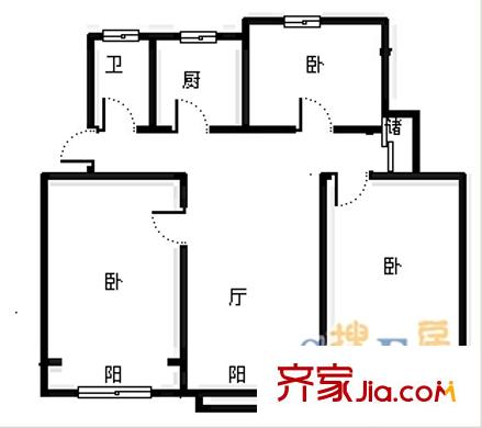 浮新小區(qū)東區(qū)戶型圖浮新小區(qū) 3室2廳 122平 3室2廳2衛(wèi)1廚