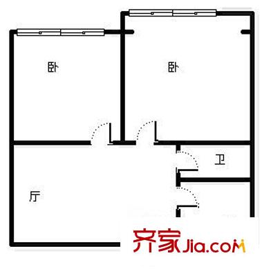 四平支路小區(qū)戶型圖2室 2室1廳1衛(wèi)1廚