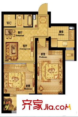 公園美地C戶型 2室2廳1衛(wèi)1廚