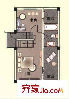 東山逸墅戶型圖三層平面圖 2室1廳1衛(wèi)