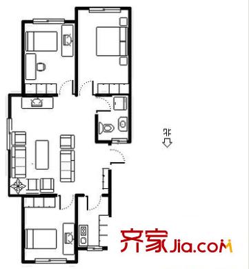 海地儷園 2室 戶型圖