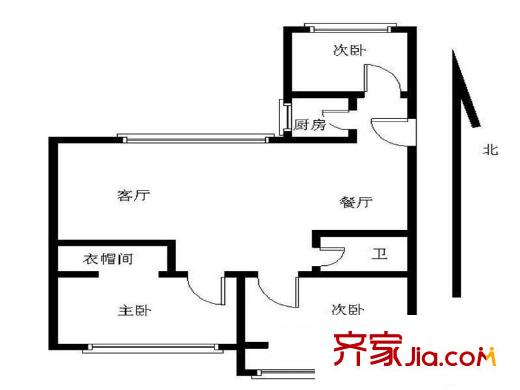 鑫欣家園3室 戶型圖