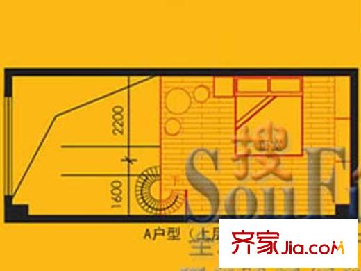 秀墅戶型圖A戶型上層 1室