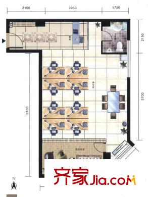 迎澤世紀城A辦公戶型 1室1廳1衛(wèi)1廚