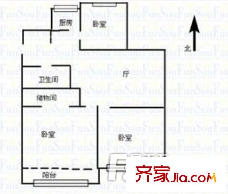 保兒東山小區(qū) 3室 戶型圖