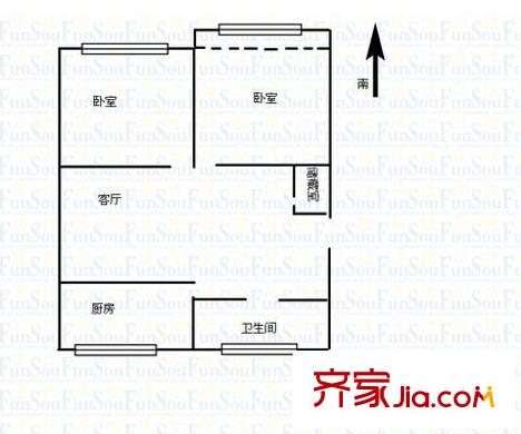 保兒東山小區(qū) 2室 戶型圖