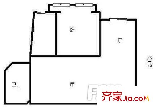 頤中銀街戶型圖1室戶型圖 1室1廳1衛(wèi)1廚