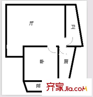 頤中銀街戶型圖1室戶型圖 1室1廳1衛(wèi)1廚