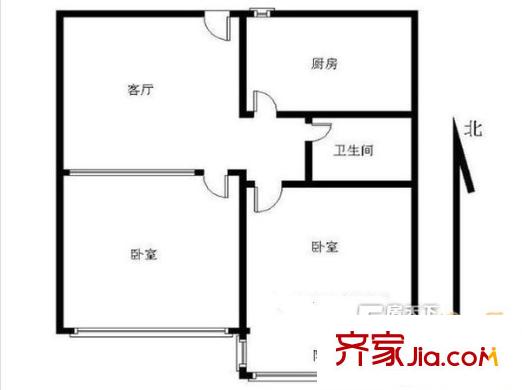 敦化家園戶型圖2室 2室1廳1衛(wèi)1廚