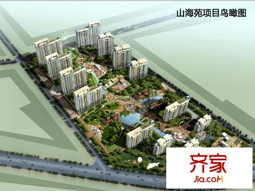 山海苑鳥瞰圖立面效果圖