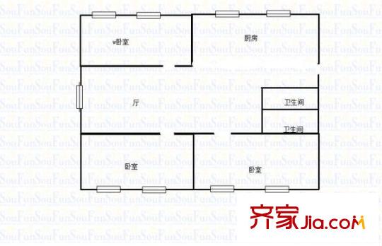 三鳴小區(qū) 3室 戶型圖