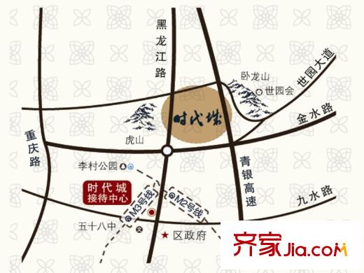 嘉凱城時代城二期東方龍域交通圖