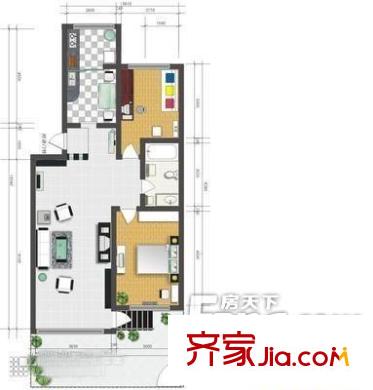 華陽家園 戶型圖 一居