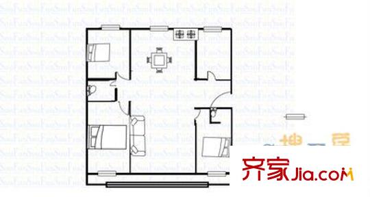 悅海花園 3室 戶型圖