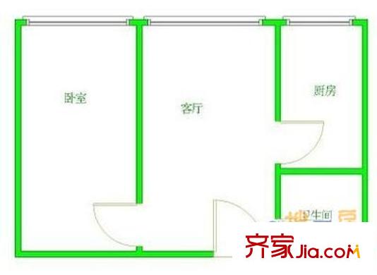 悅?；▓@戶型圖1室戶型圖 1室1廳1衛(wèi)1廚