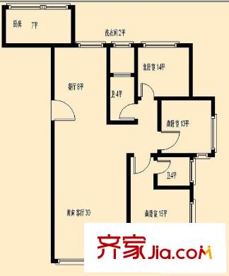 璽景園3室 戶型圖