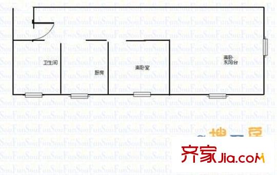 四方機(jī)廠宿舍 2室 戶型圖