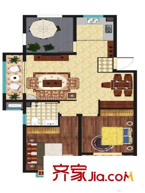 藍(lán)海國際E戶型圖 3室2廳1衛(wèi)1廚