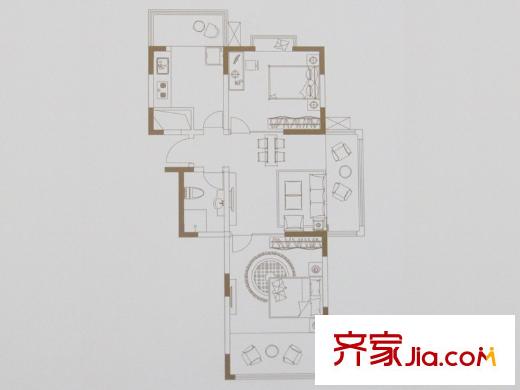 桓竹苑7號樓C戶型 3室2廳1衛(wèi)1廚