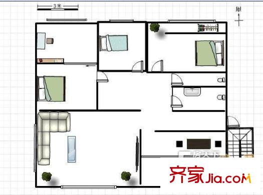 長江新村戶型圖戶型圖 2室2廳1衛(wèi)1廚