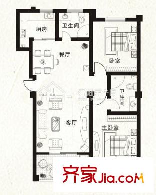 盈園廣場 2室 戶型圖