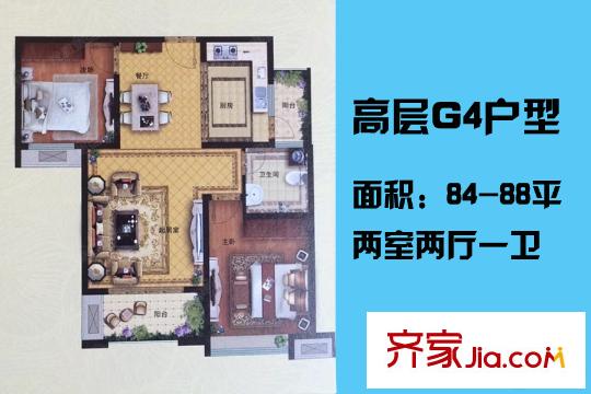 天一仁和?豪庭高層G4戶型 2室2廳1衛(wèi)1廚
