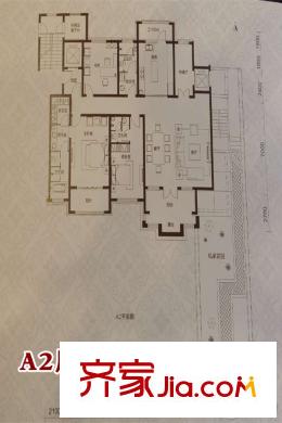 世襲領(lǐng)地悅廷A2戶型（214平或290平） 3室2廳3衛(wèi)1廚
