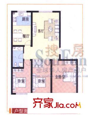 潤發(fā)家園戶型圖3室2廳1衛(wèi)