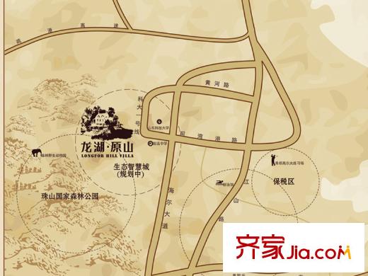 青島龍湖原山區(qū)位圖