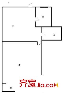 南九水路小區(qū)戶型圖1室戶型圖 1室1廳1衛(wèi)1廚
