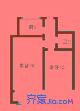 南九水路小區(qū)戶型圖2室戶型圖 2室1衛(wèi)1廚