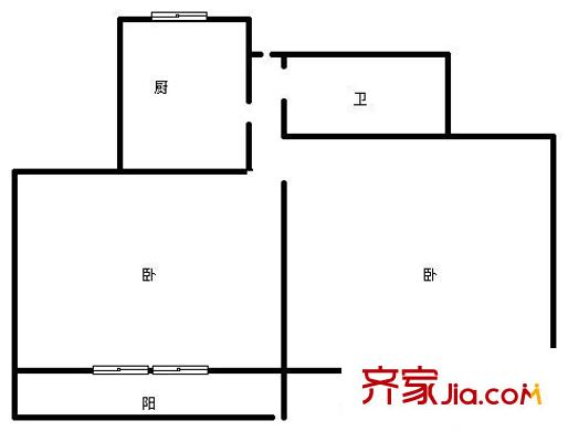 南九水路小區(qū)戶型圖2室戶型圖 2室1衛(wèi)1廚
