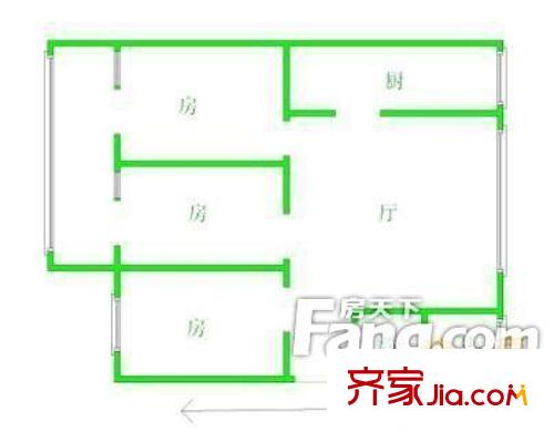 江南花園 戶型圖 三居