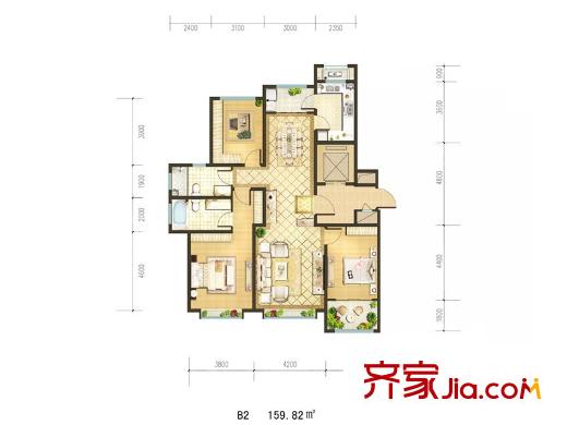 青島海信依云小鎮(zhèn)19#20#wlq戶型 3室2廳2衛(wèi)1廚