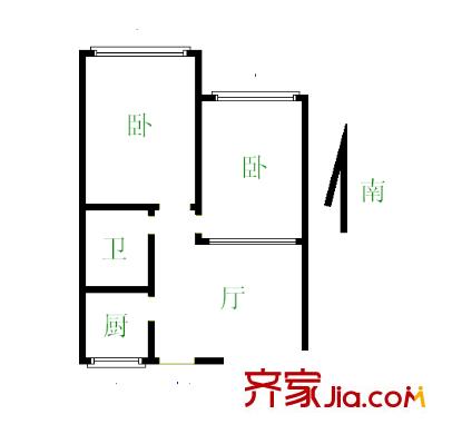 國隆新村 2室 戶型圖