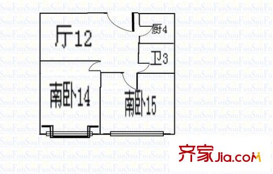 國隆新村 2室 戶型圖