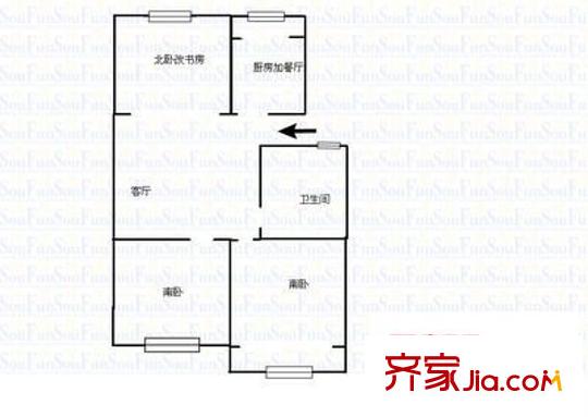 芳薈嘉苑 3室 戶型圖