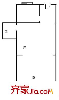 大名路小區(qū)戶型圖1室戶型圖 1室1廳1衛(wèi)1廚