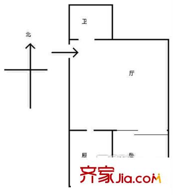 城市花園二期戶型圖1室戶型圖 1室1廳1衛(wèi)1廚