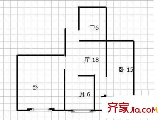 城市花園二期 2室 戶型圖