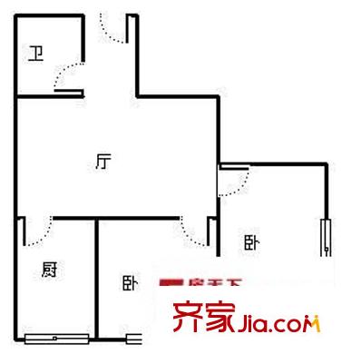城市花園二期 2室 戶型圖