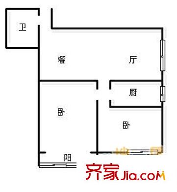 城市花園二期 2室 戶型圖