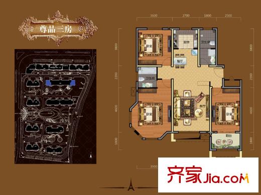 巴黎壹號(hào)戶型圖7#樓A-3戶型 3室2廳2衛(wèi)1廚