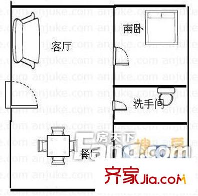 興寶苑戶型圖2室戶型圖 2室2廳1衛(wèi)1廚