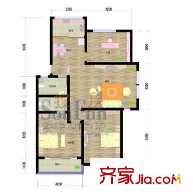 水青木華二期戶型圖3室2廳2衛(wèi)